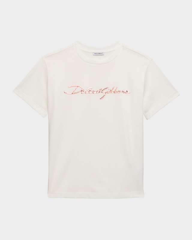 Girl's Logo Script Short-Sleeve T-Shirt, Size 8-